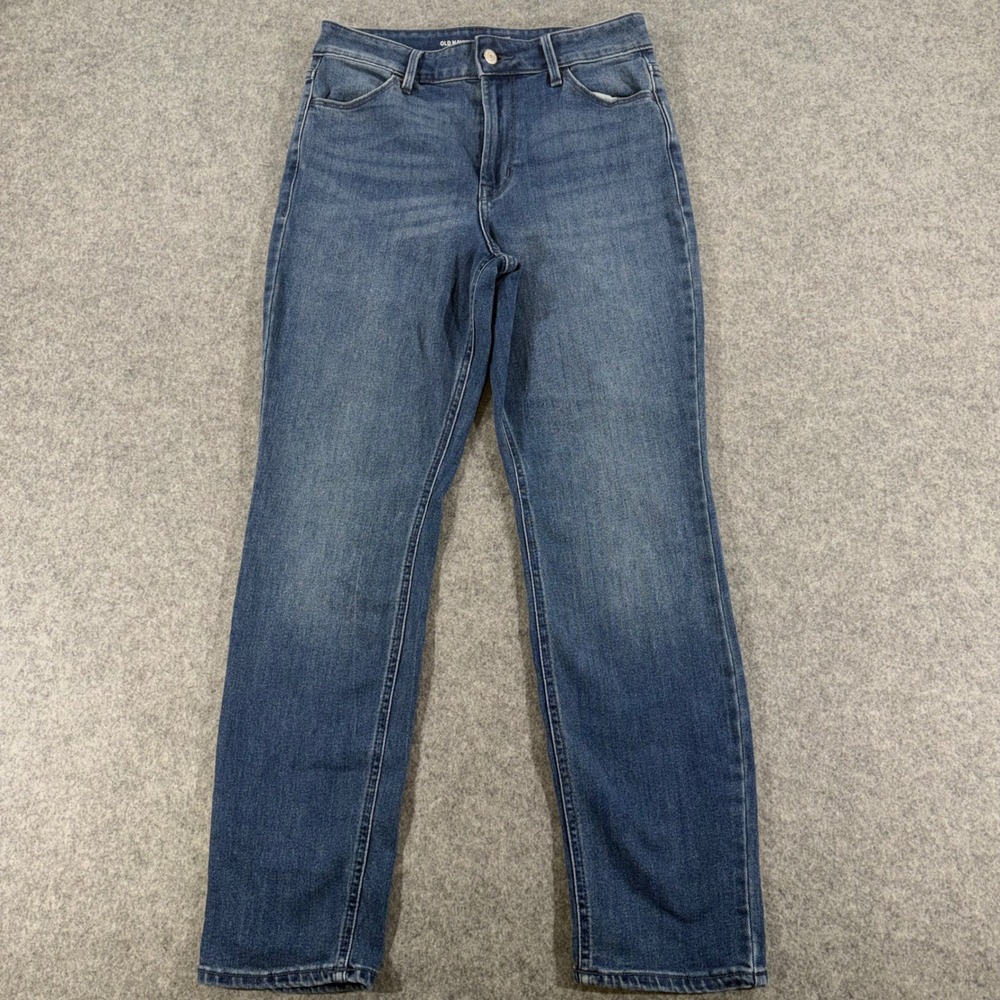 Old Navy High Rise Wow Straight Jeans Womens 6 Short Blue Denim Medium Wash